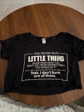 Black Graphic Crop Tee